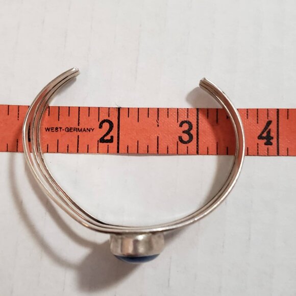 Sterling Lapis Cuff (1028) - Picture 6 of 7